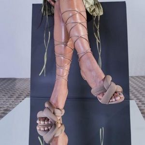 Aazhia x Missguided wrap puff heels